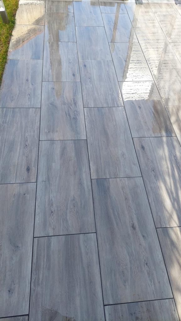 Fachgerechter Terrassenbau mit großformatigen Keramikplatten in München Nymphenburg. Teil 8