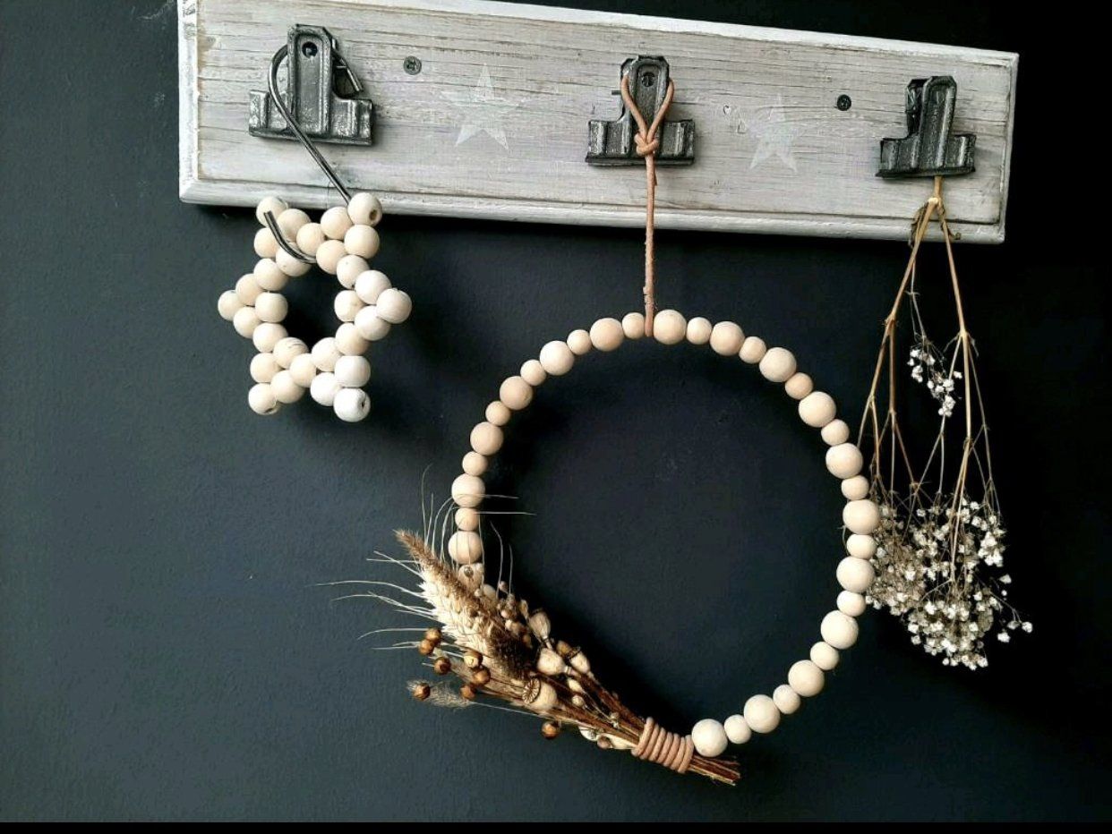 Holzperlenstern- und kranz