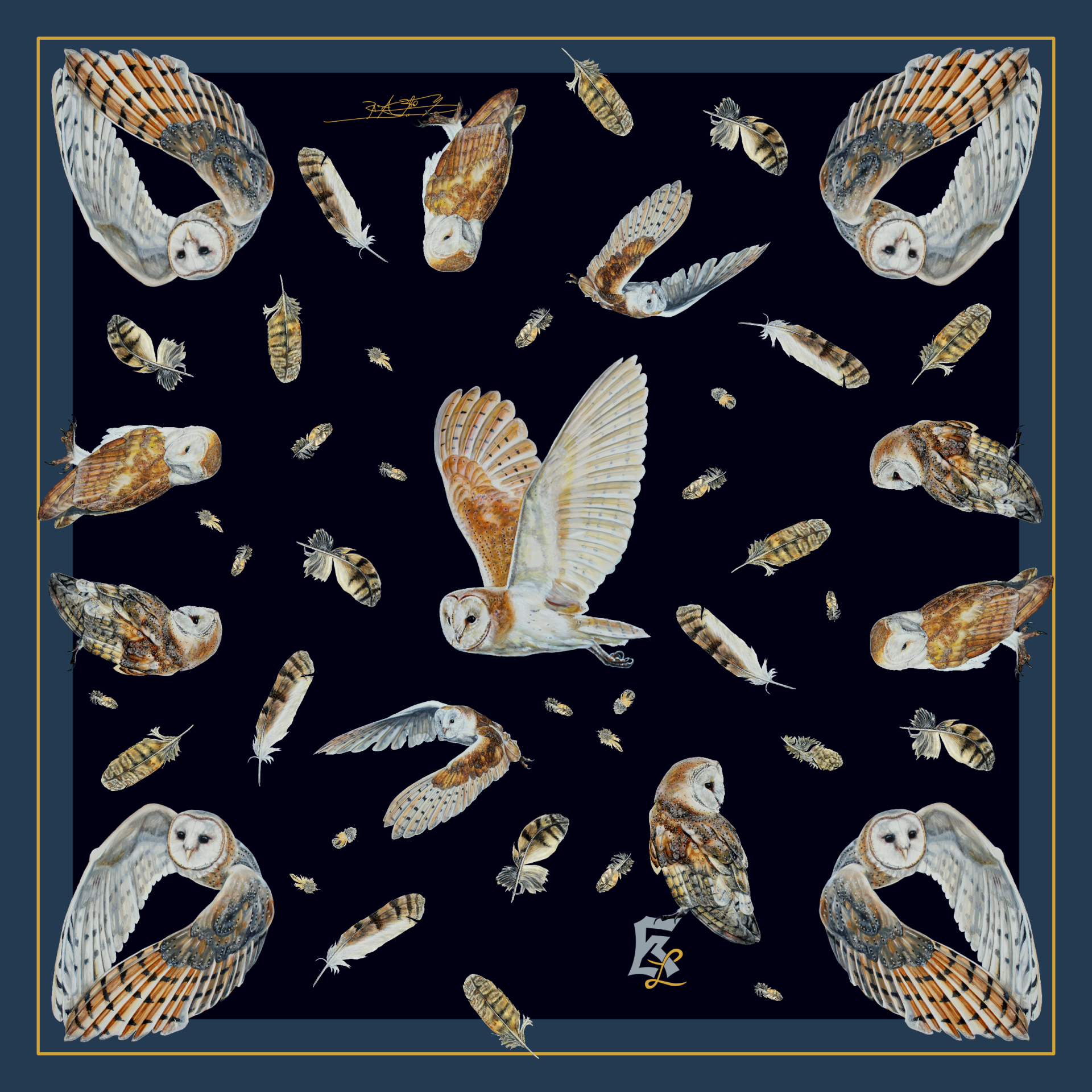 scarf seide Eisvogel Tuch