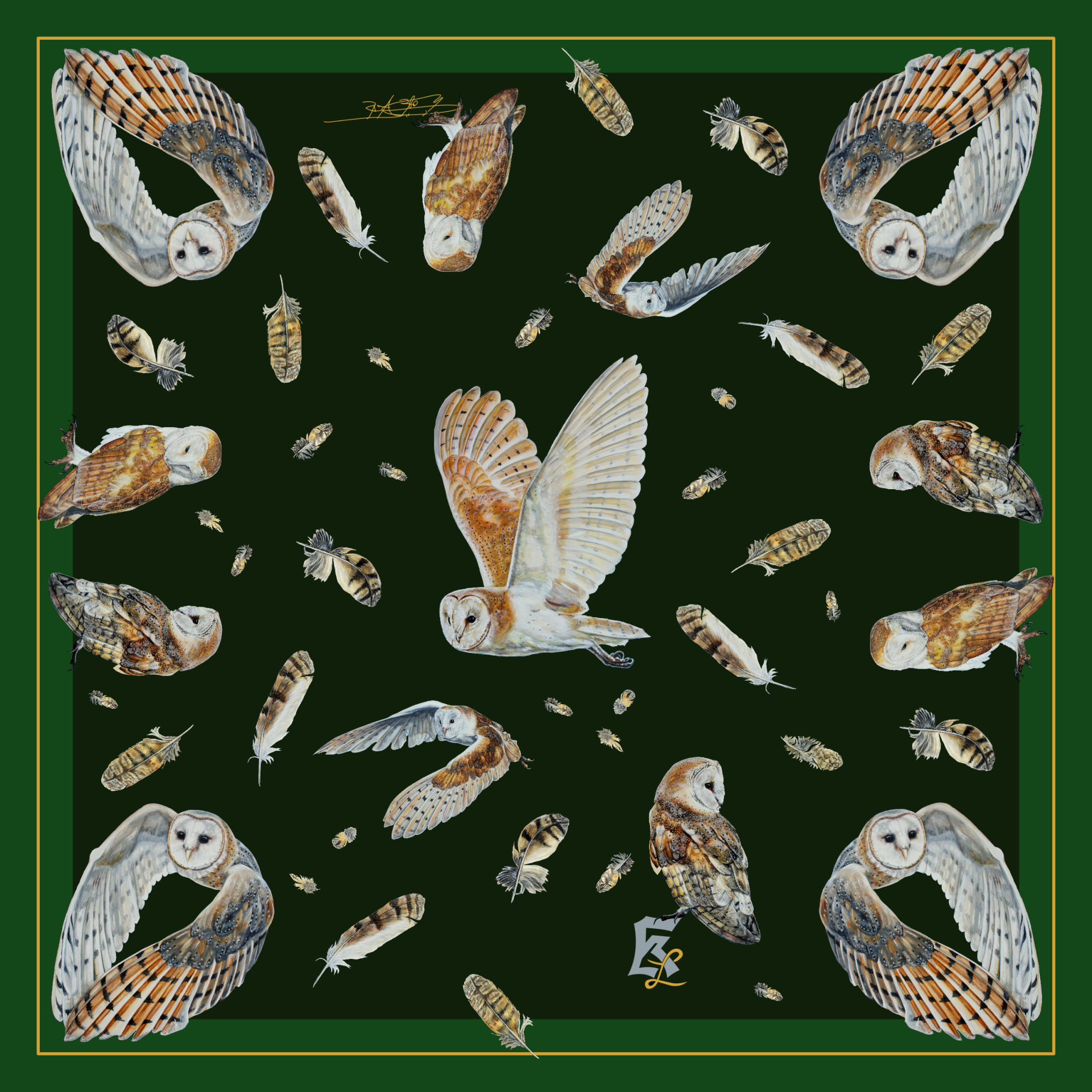 scarf seide Eisvogel Tuch