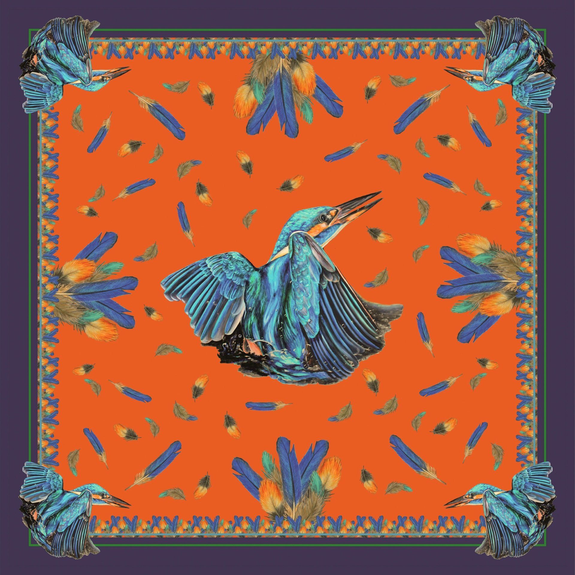 scarf seide Eisvogel Tuch