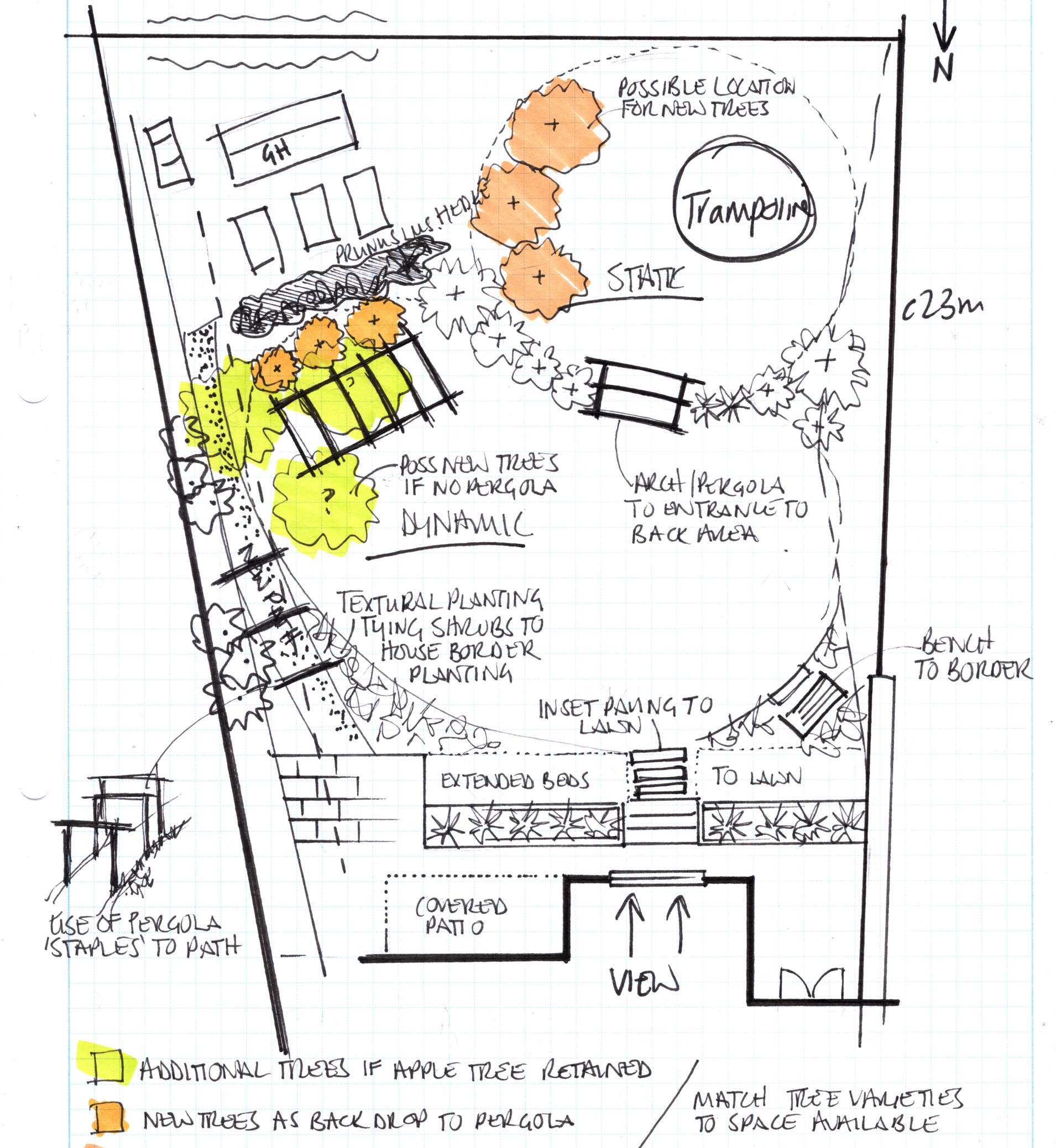 Hand drawn, bespoke garden designs, plans and technical drawings.