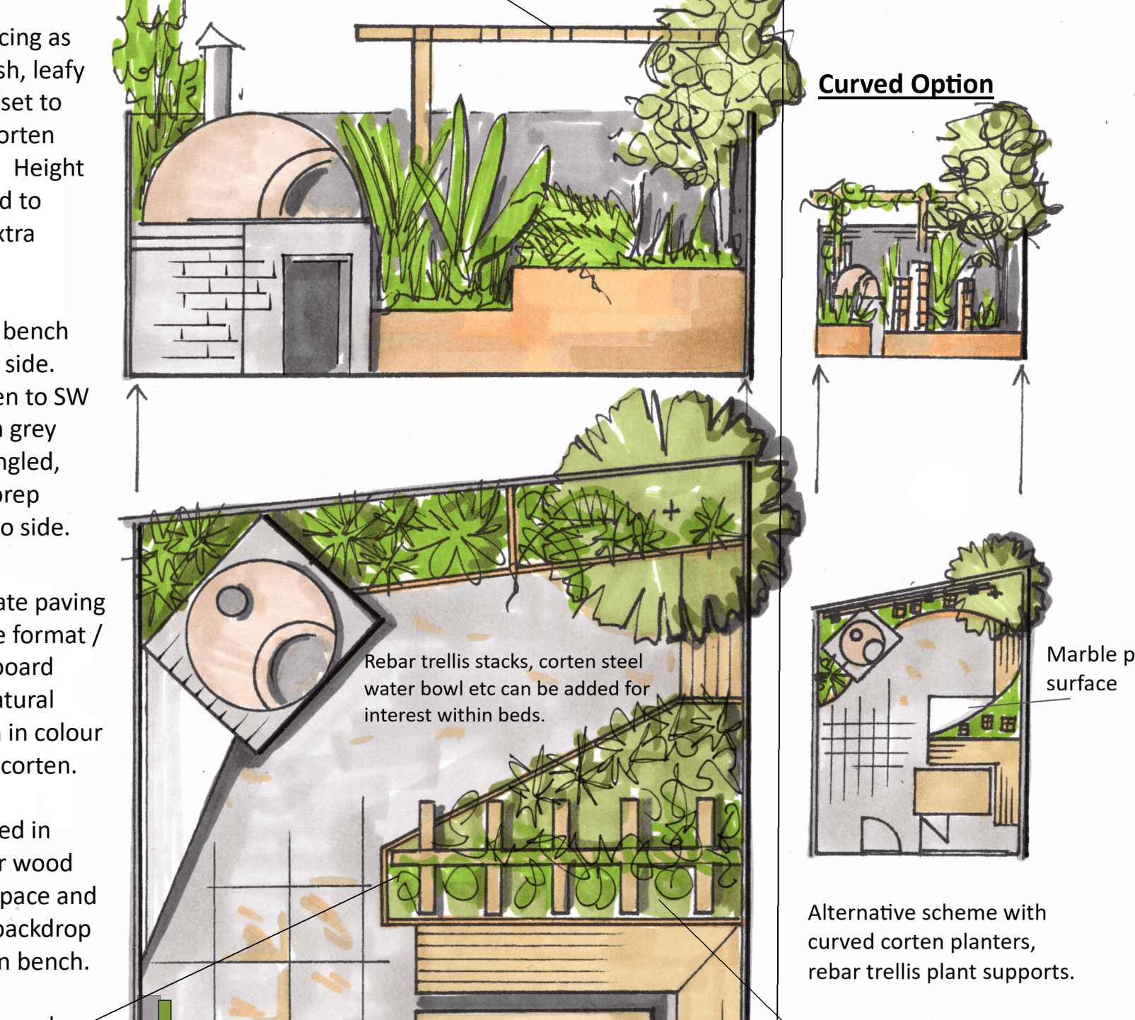 Sustainable, low maintenance and wildlife friendly garden design Oundle, Stamford, Peterborough, Northamptonshire