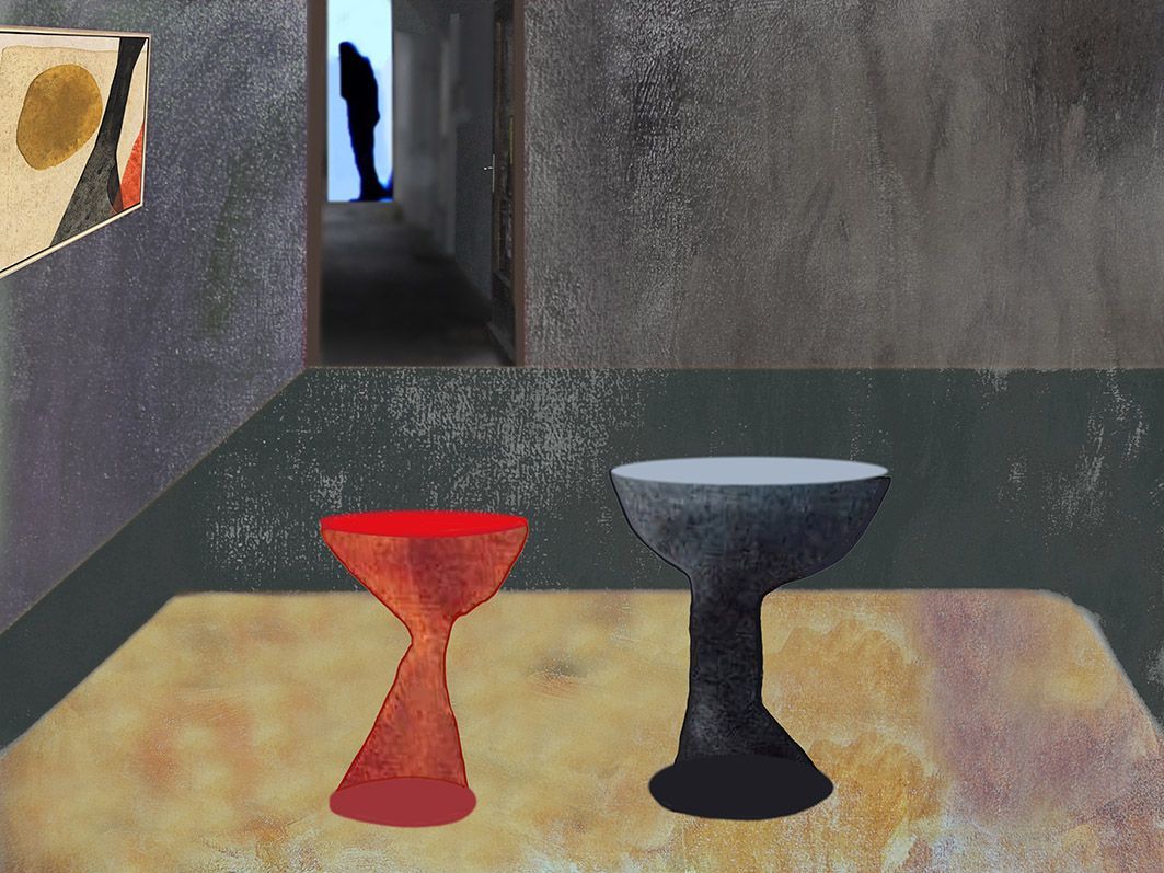 Adaptionen zweier Trinkgläser aus einem Werk von Bissier