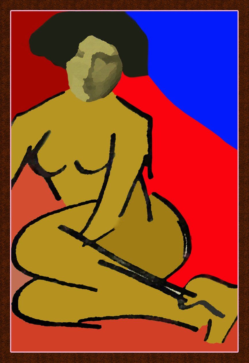 Ein bekannter Akt von Ernst Ludwig Kirchner in farbige Flächen aufgelöst