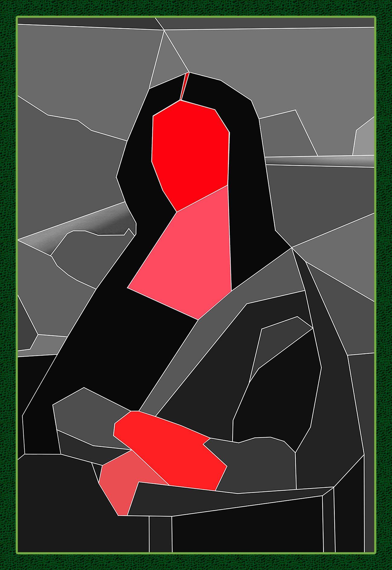 Mona Lisa 2farbig rot schwarz