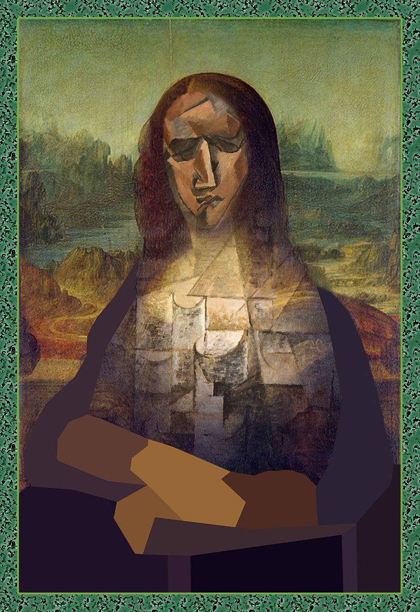 Mona Lisa - Kopf und Brustpartie kubistisch interpretiert