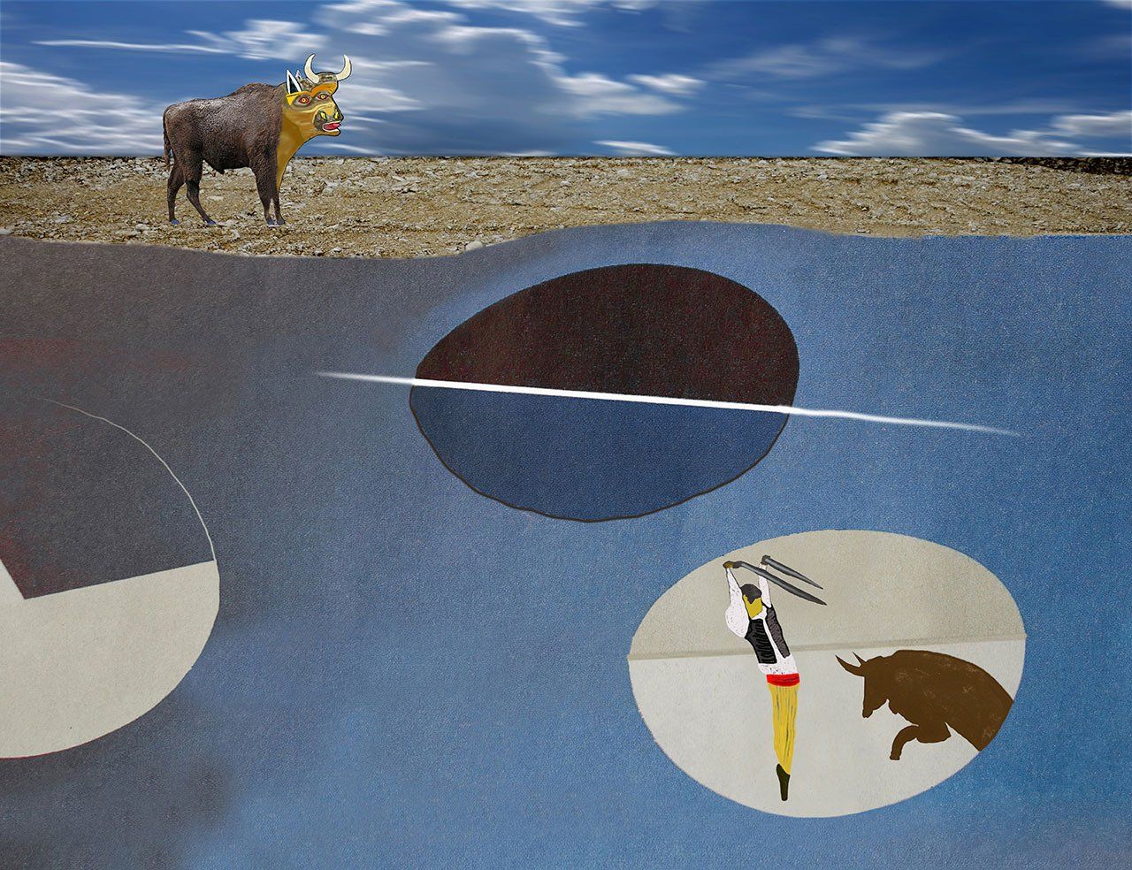 Landschaft mit Torero, Stieren und Gedanken an Guernica