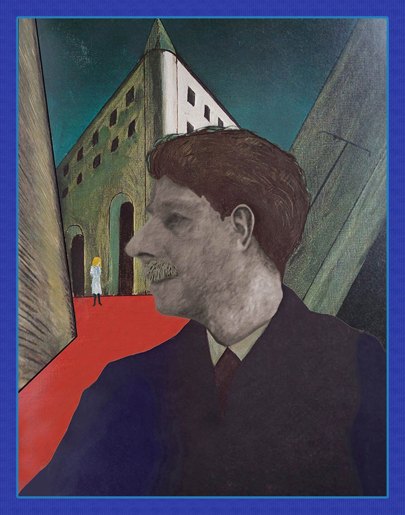 de Chiricos metaphysische Welt mit einem Portrait seitlich