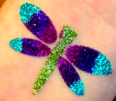 dragonfly glitter tattoo