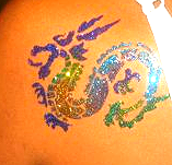 Chinese dragon glitter tattoo