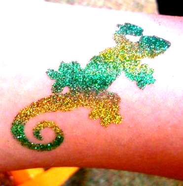 lizard glitter tattoo