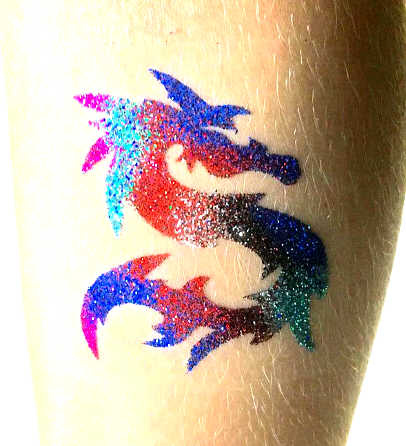 dragon glitter tattoo