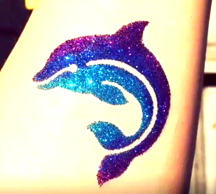 dolphin glitter tattoo