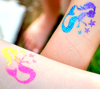 Mermaid glitter tattoo