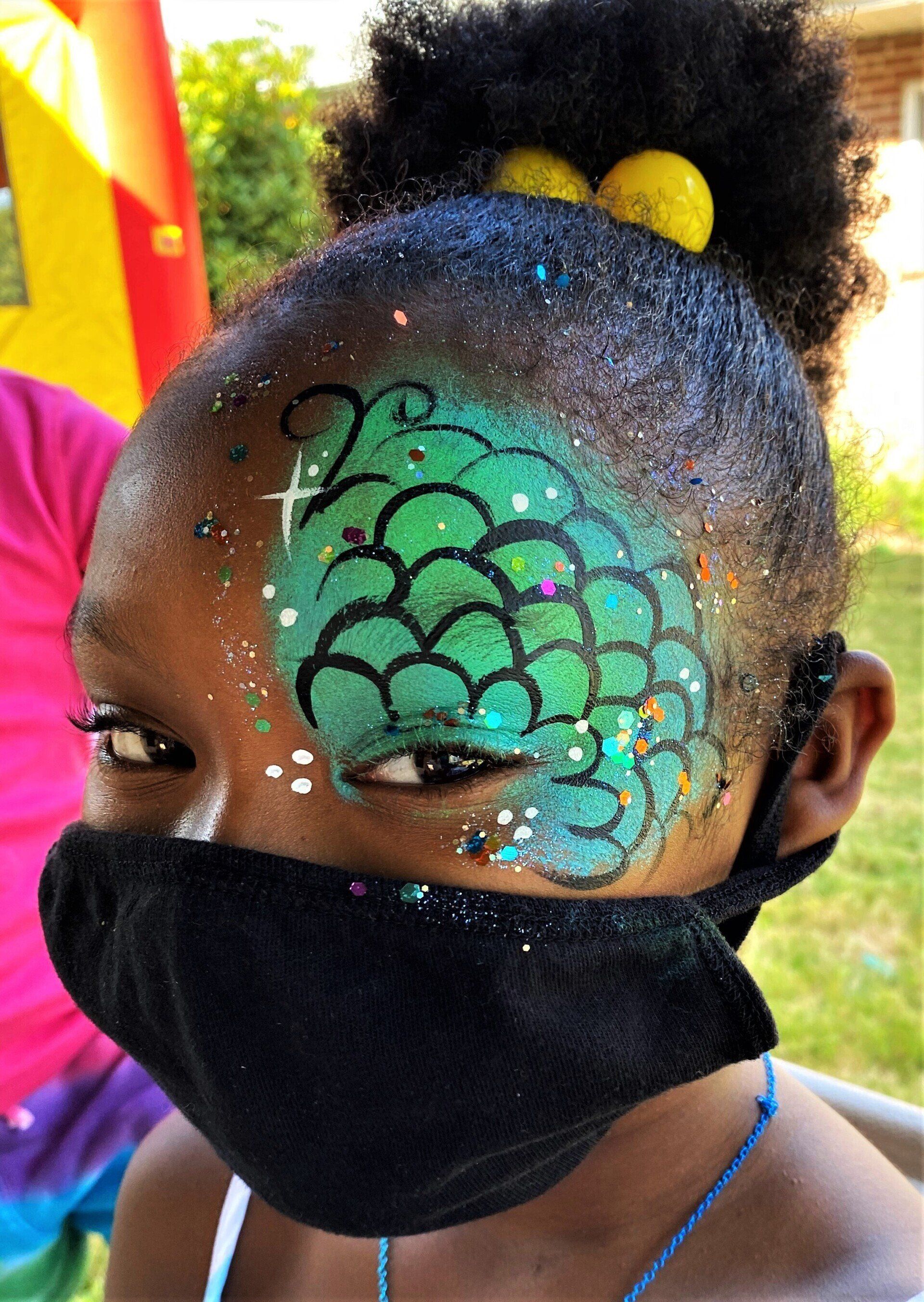 Mermaid wearing mask