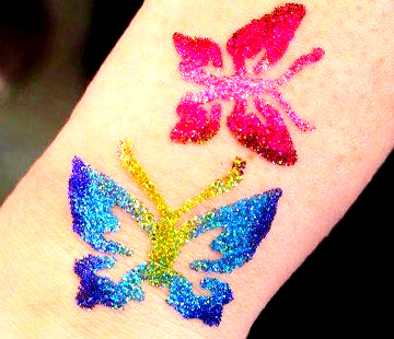 butterfly glitter tattoo