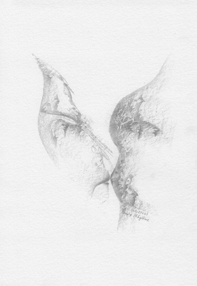 Couple illégitime, Zeichnung, Bleistift auf Papier, 29,7x21 cm, MB 17V10, couple illégitime