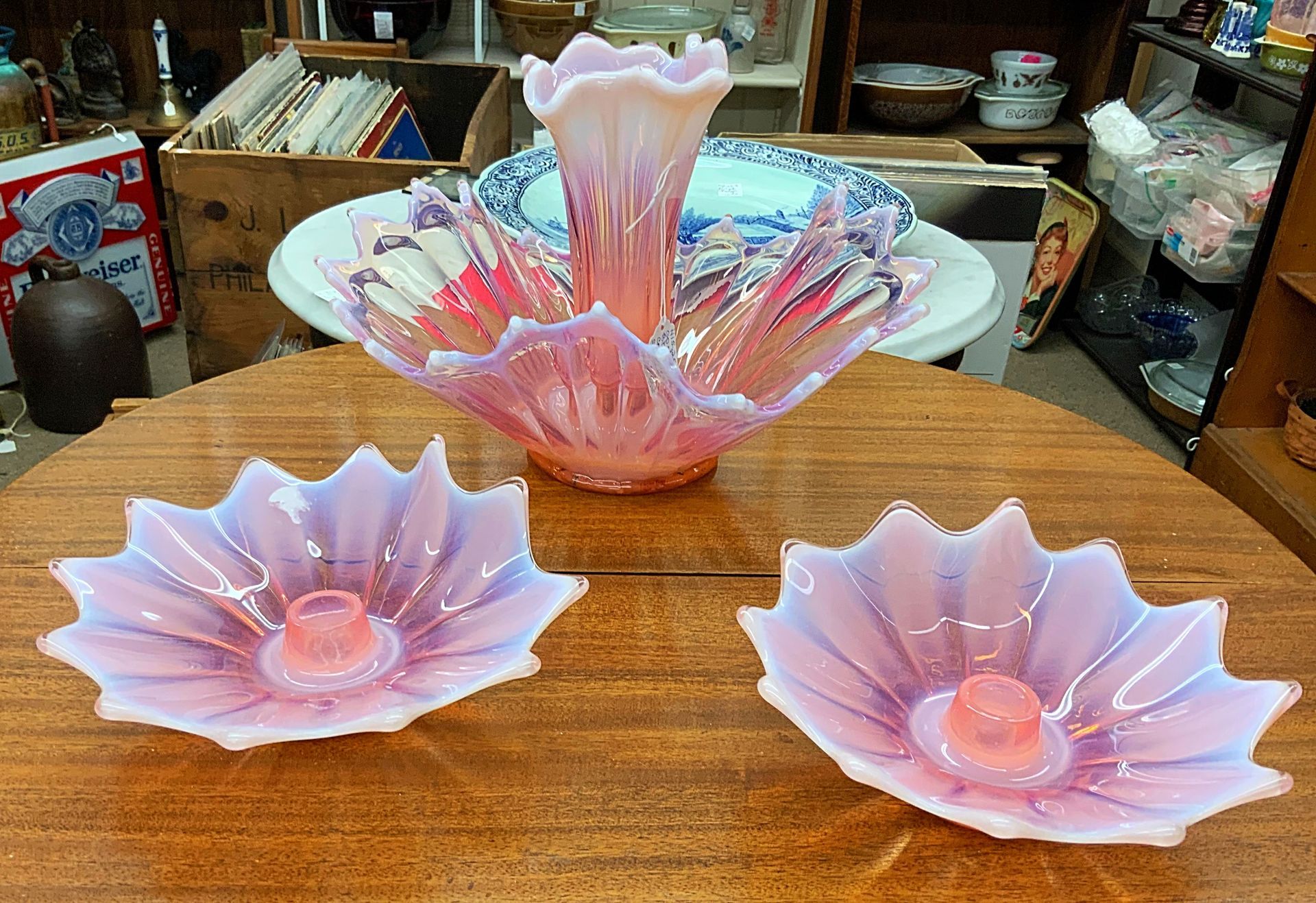 carnival glass pink