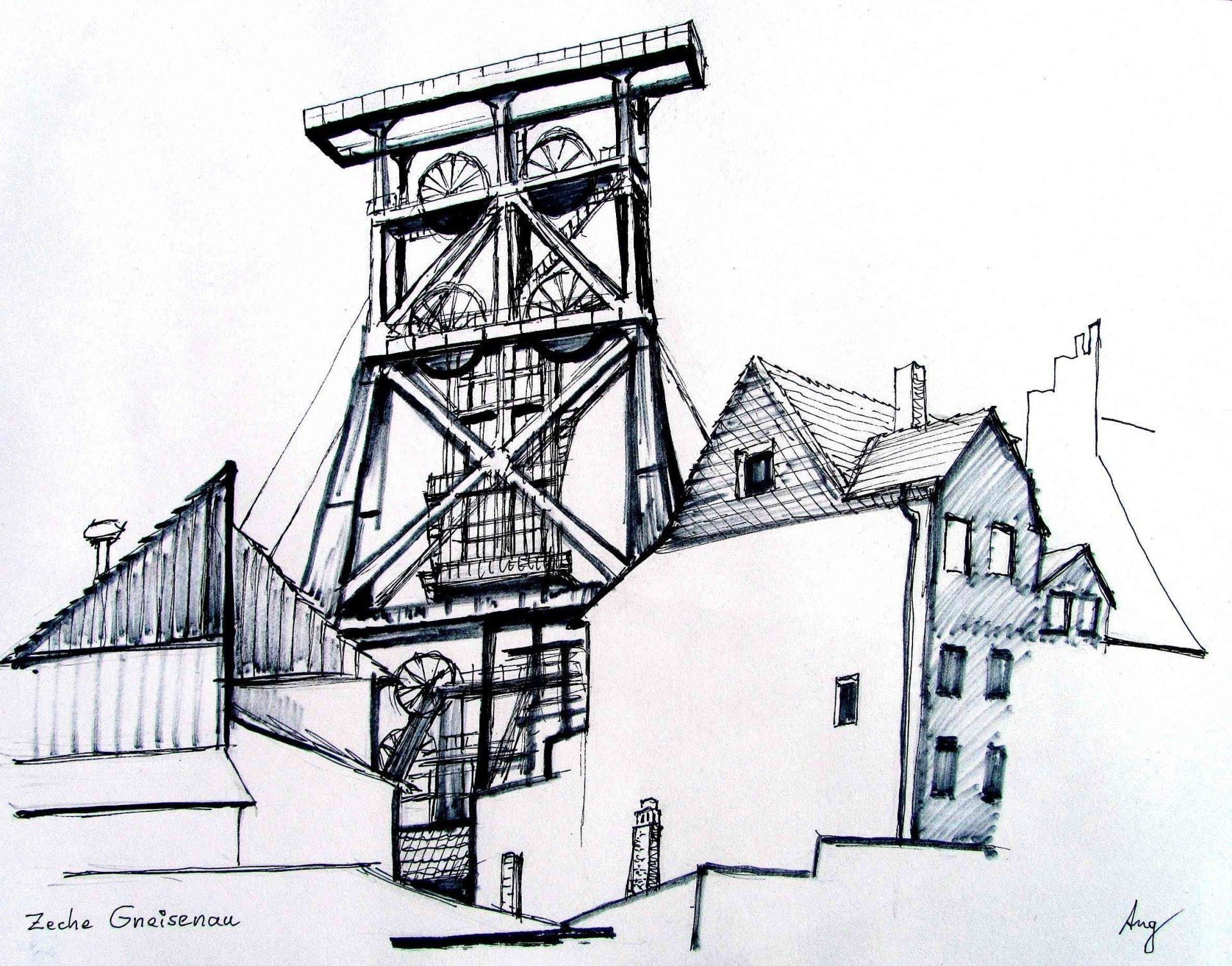 Zeche Geneisenau, Dortmund-Derne Urban Sketching: Zeche Gneisenau