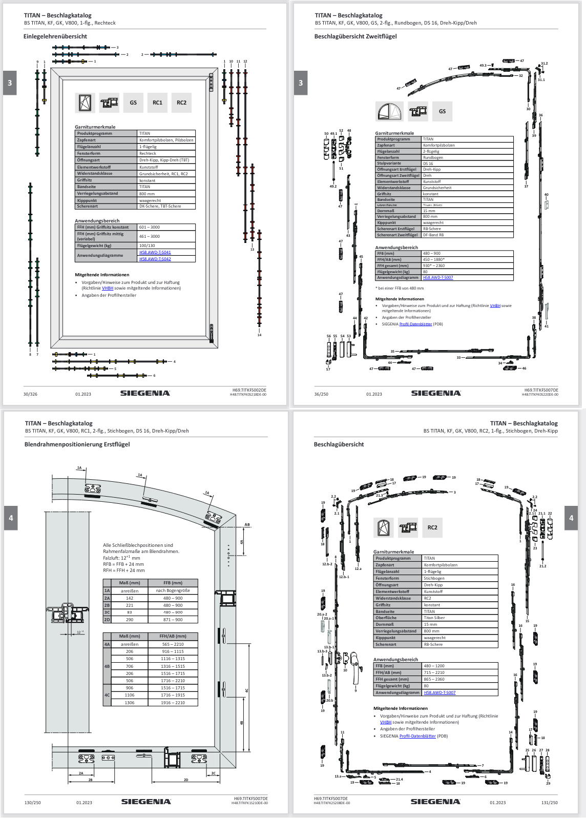 Katalogseiten mit verschiedenen Rahmengrafiken