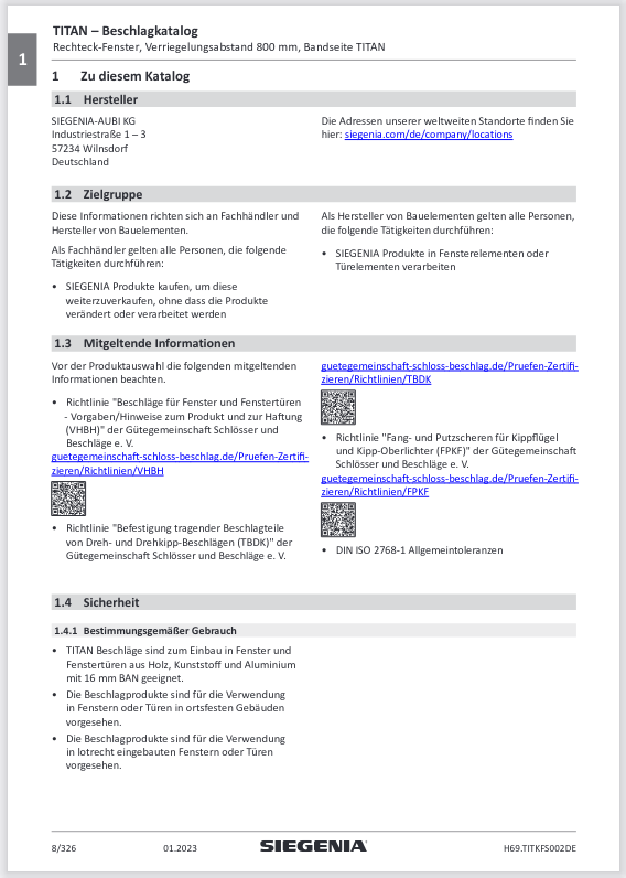 Siegenia Katalog Inhaltsseite