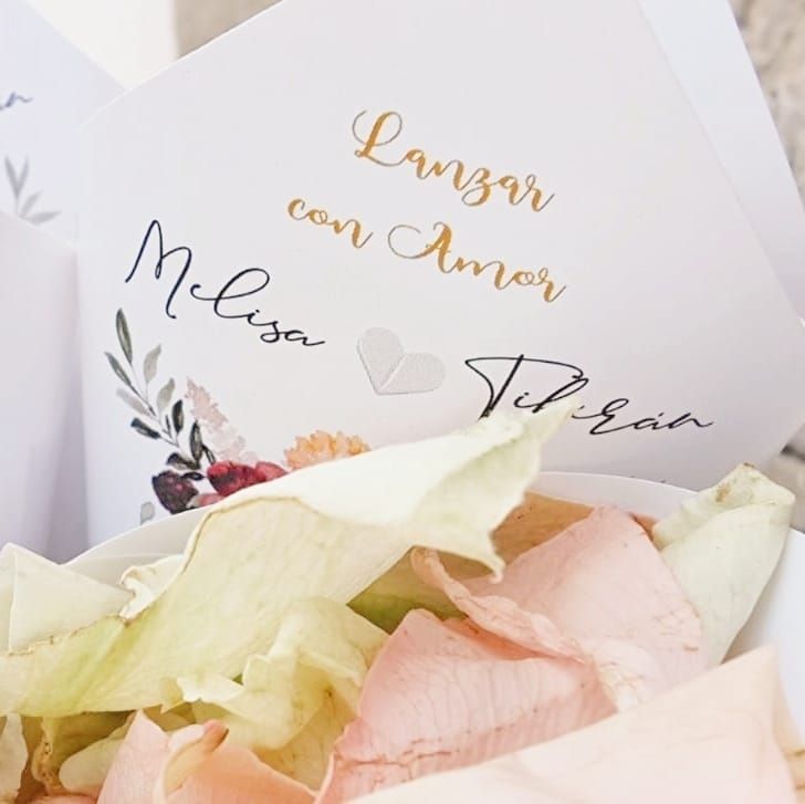 I Do Bodas conos de petalos tematica farmacia