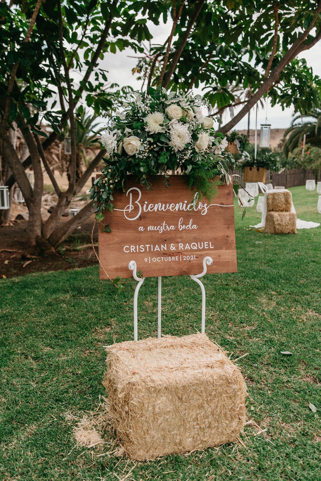 I Do Bodas Cartel Bienvenida madera