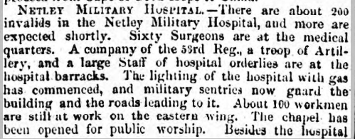Naval + Military Gazette Weekly Chronicle 11/04/1863 Netley Hospital Opens