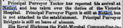 Dublin Evening Mail 06/07/1863 Netley Hospital Purveyors