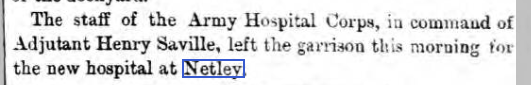 Morning Post 14/04/1863 Netley Hospital Opens!