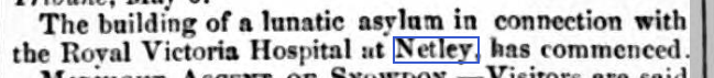 1867 Netley Hospital Asylum building started