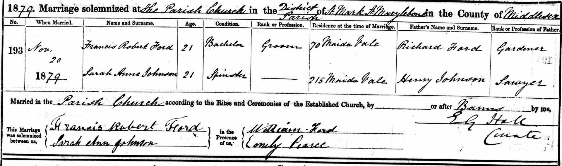 Francis Robert Ford at Ismailia Netley Abbey in 1935