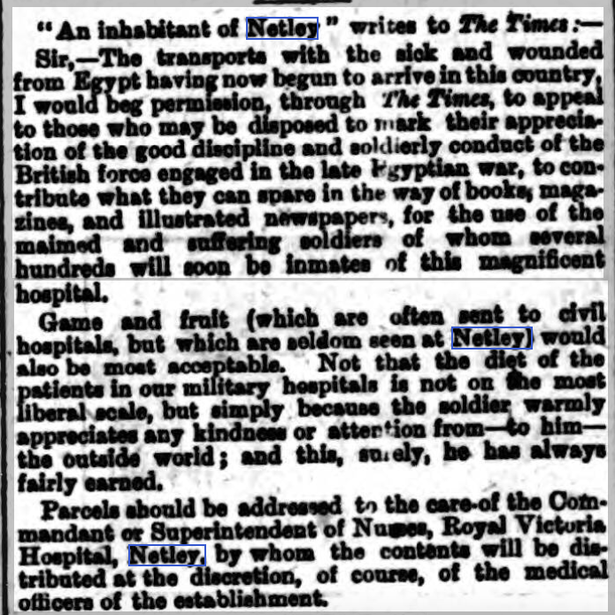 Netley Military Hospital History pre 1914