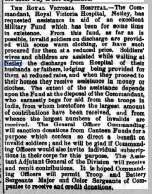 Netley Military Hospital History pre 1914