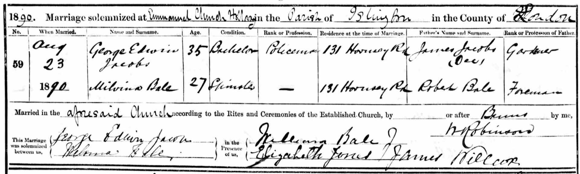 Dowloaded from Ancestry.co.uk George E Jacobs at Netley Abbey in 1911