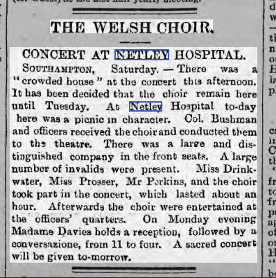 South Wales Daily News 12/02/1894 Welsh Choir at Netley