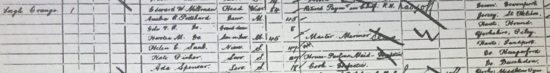 Leigh Grange Netley Abbey on 1901 Census