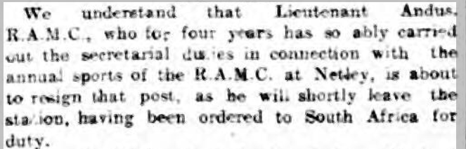 Hampshire Advertiser 13/08/1904 Netley Sports Day
