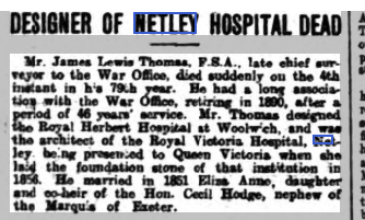 Southern Echo 14/10/1904 Netley Hospital Designer