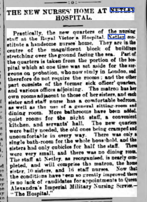 Hampshire Advertiser 06/08/1904 Netley pre 1914