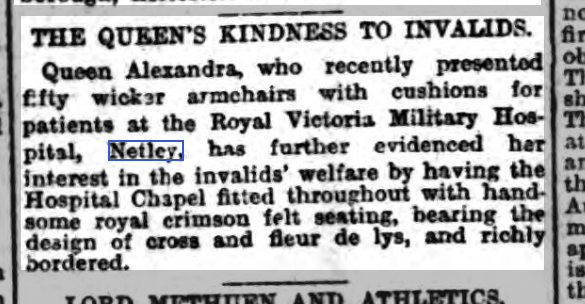 Staffordshire Sentinel 23/09/1904 Queen's Kindness at Netley