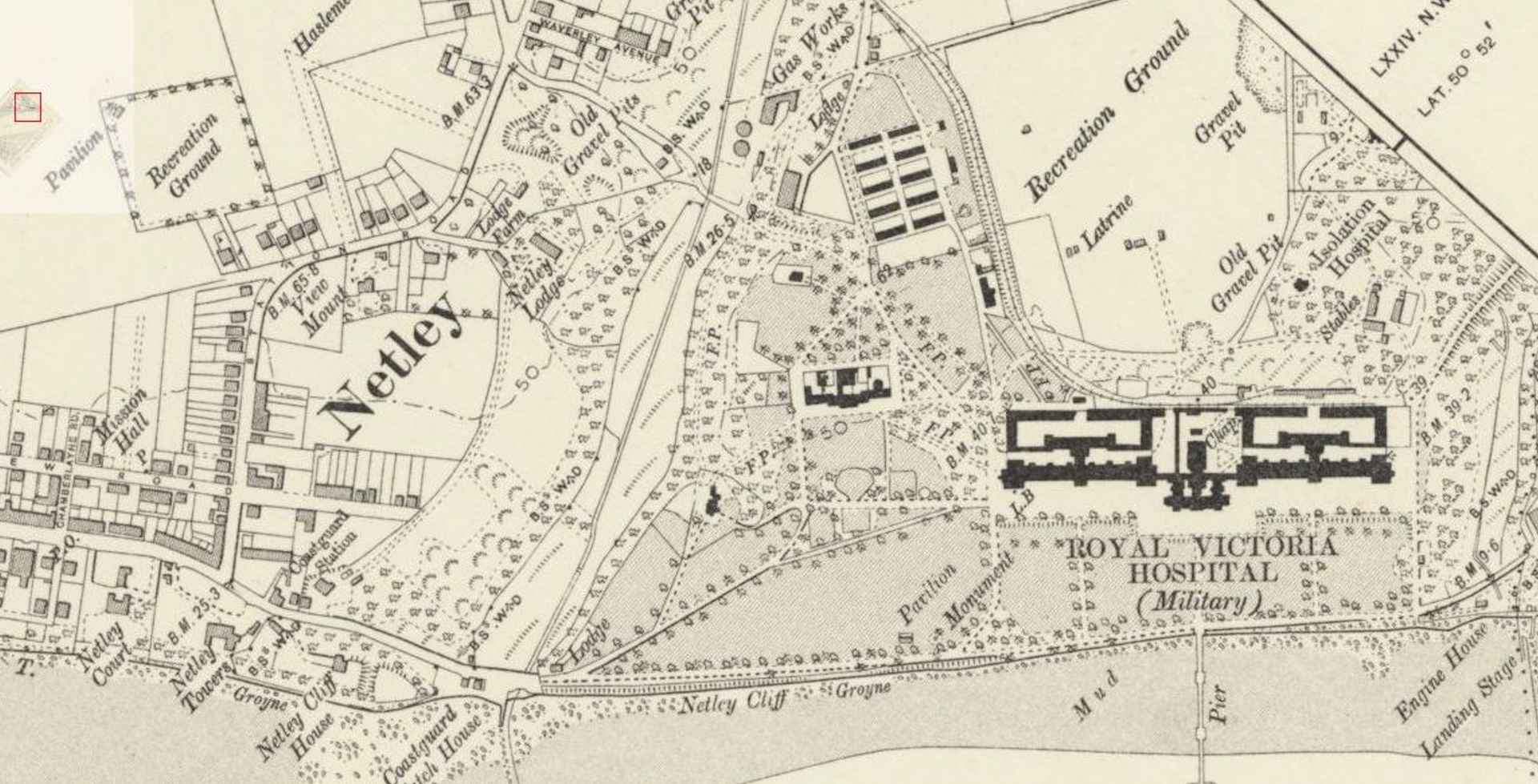 1909 Map of Netley Abbey