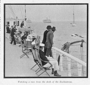 Watching the Yachts from the Enchantress On Enchantress Deck