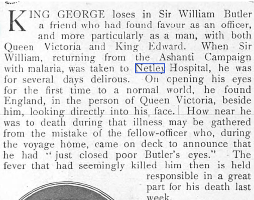 The Sketch 15/06/1910 William Butler at Netley Hospital
