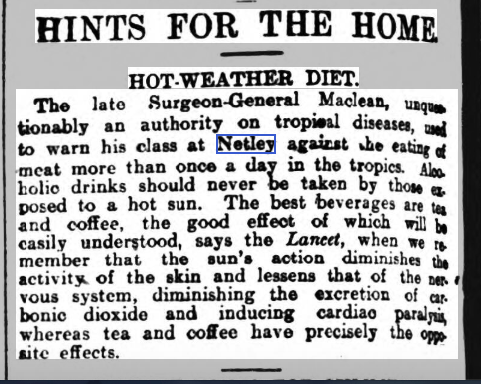 Dr Maclean, Netley Hospital on diet