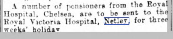 Portsmouth Evening News 03/07/1912 Chelsea Pensioners at Netley