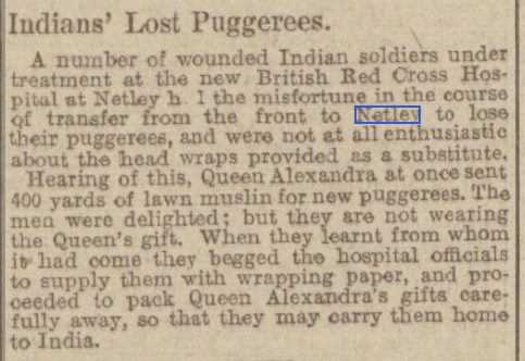 Wounded Indian Troops at Netley Hospital