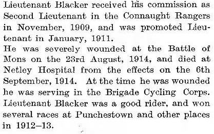 Lt Cecil Blacker at Netley Hospital 1914