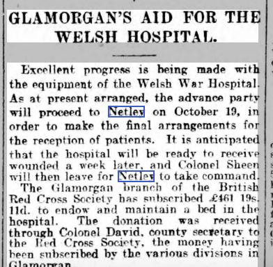 1914 Welsh Hospital at Netley
